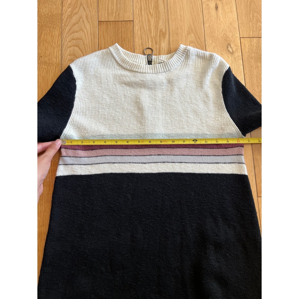 Free People Color Block Long Sleeve Sweater Dress Linen Blend Womens Size S - Picture 7 of 9